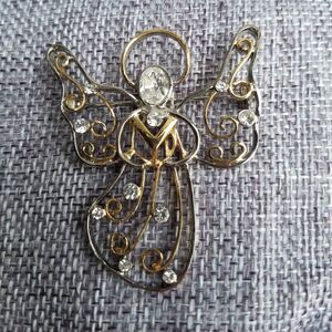Eisenberg Ice Angel Brooch with Crystals